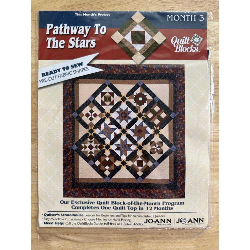 Joann 2001 Pathway To The Stars Quilt Block Kit Month 3 HIGHWAYS & BYWAYS
